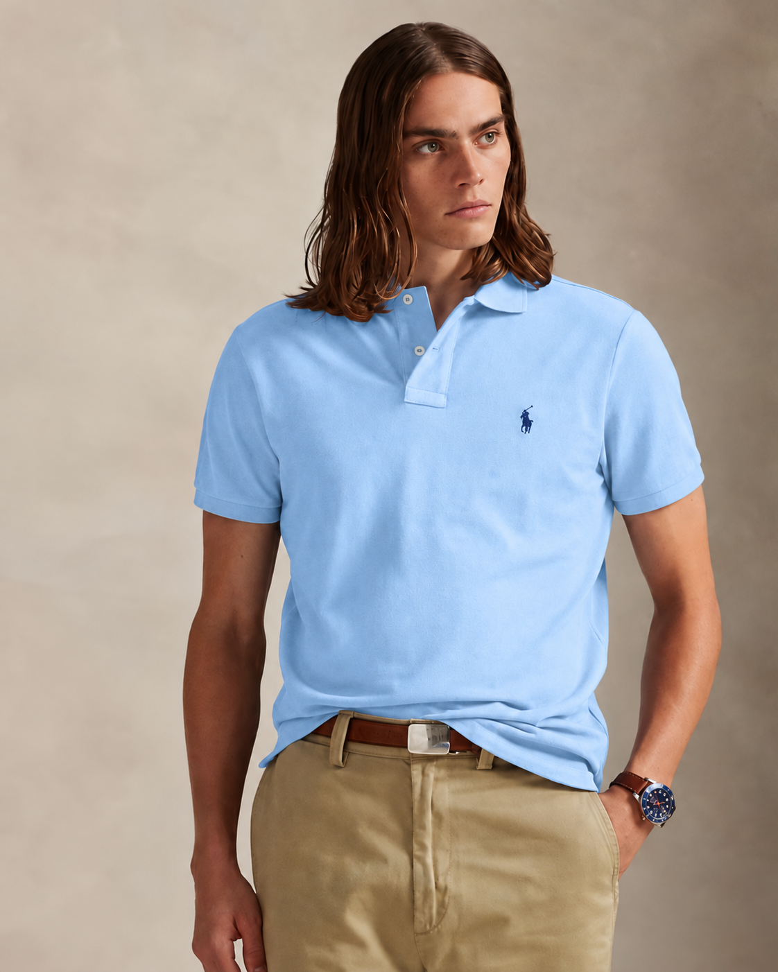 Slim Fit Cotton Mesh Polo