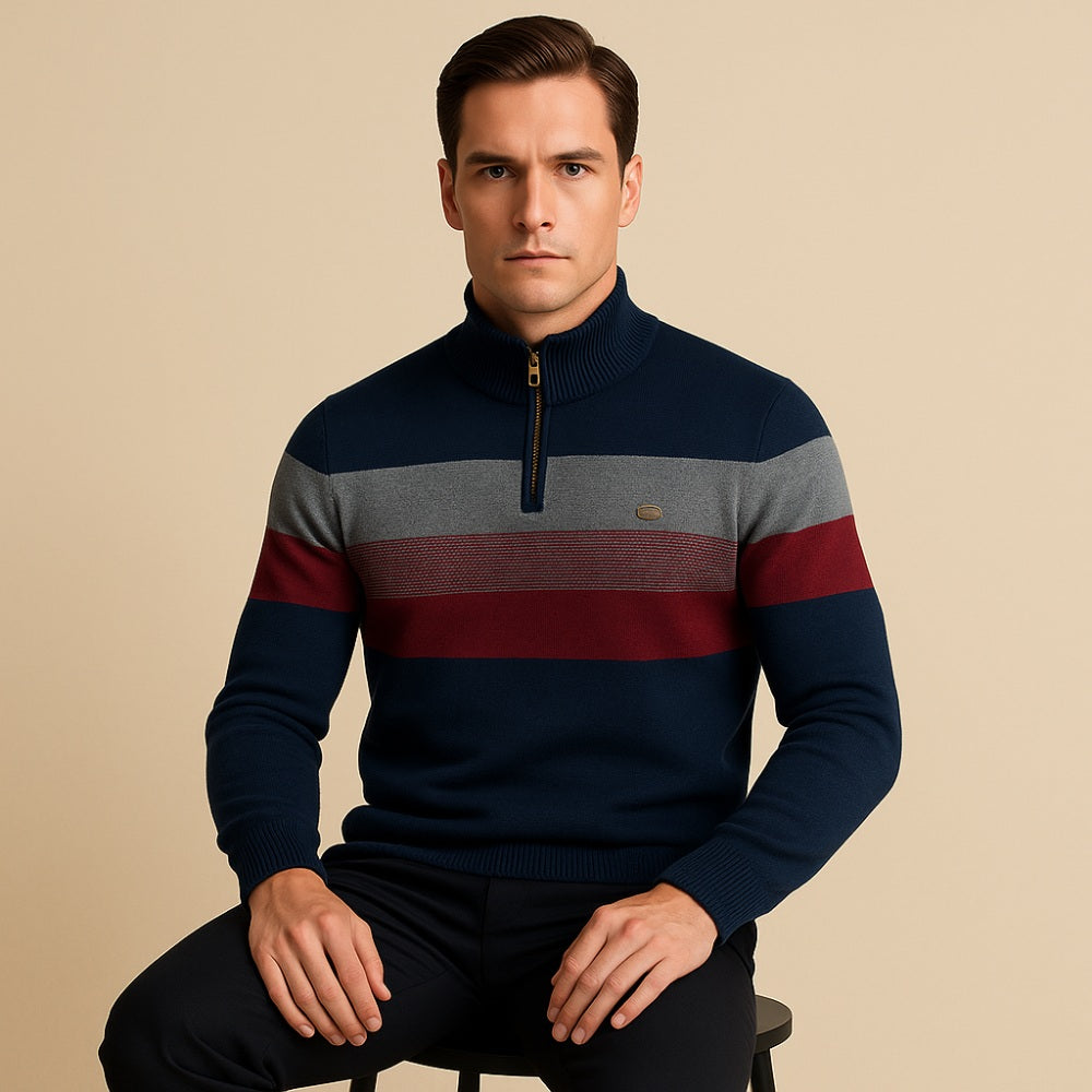 Striped Sweater Prestige Quarter-Zip
