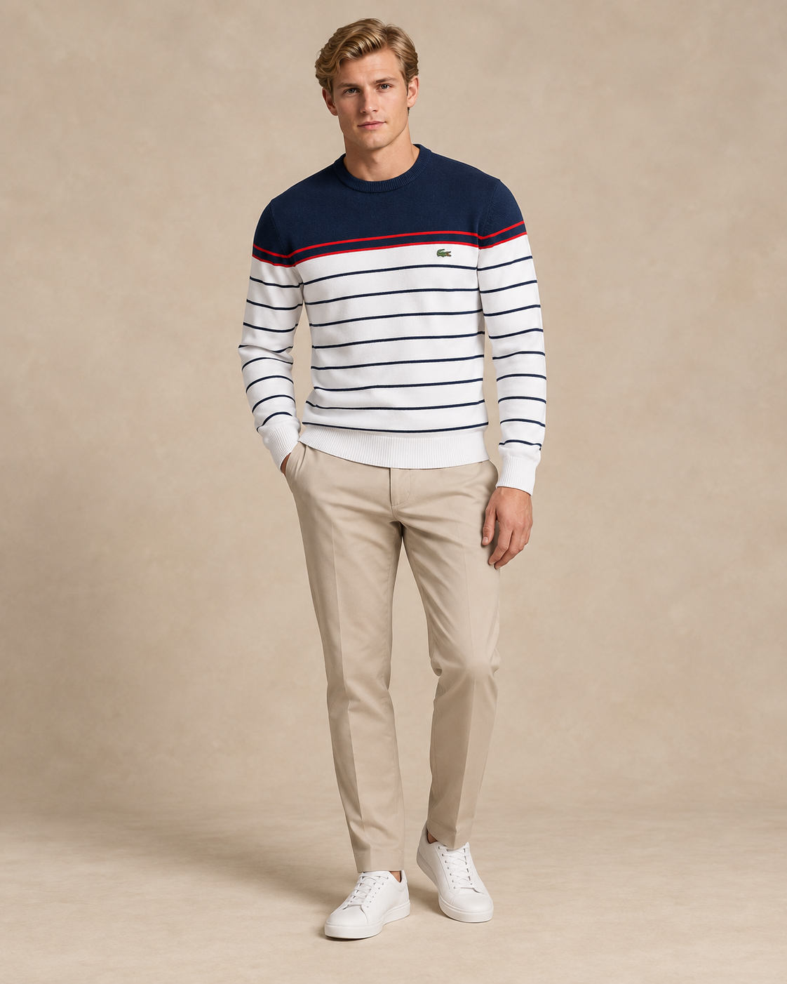 Breton Stripe Crew-Neck Jumper — men's jumpers, back view