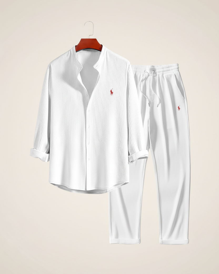 Linen-Blend Resort Set — men's sets, flat lay
