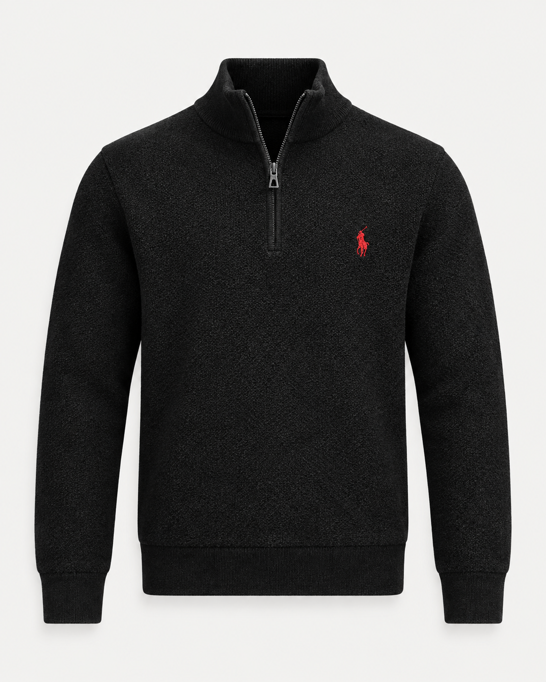 Mesh-Knit Cotton Quarter-Zip Jumper — men's quarter-zip jumpers, flat lay