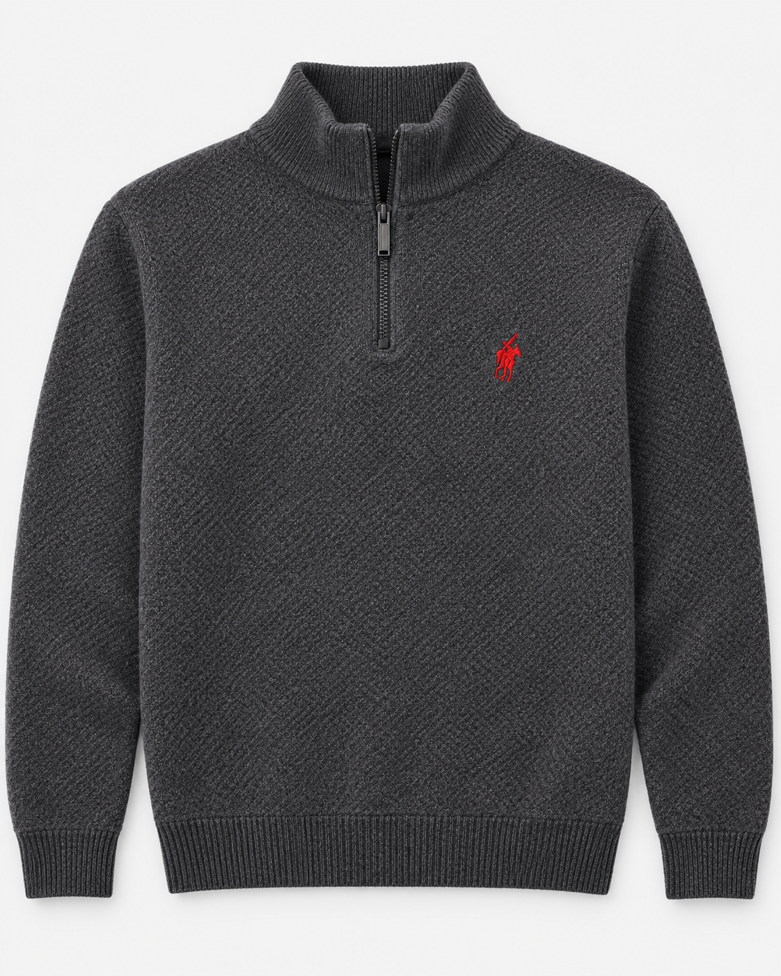 Mesh-Knit Cotton Quarter-Zip Jumper — men's quarter-zip jumpers, alternate view