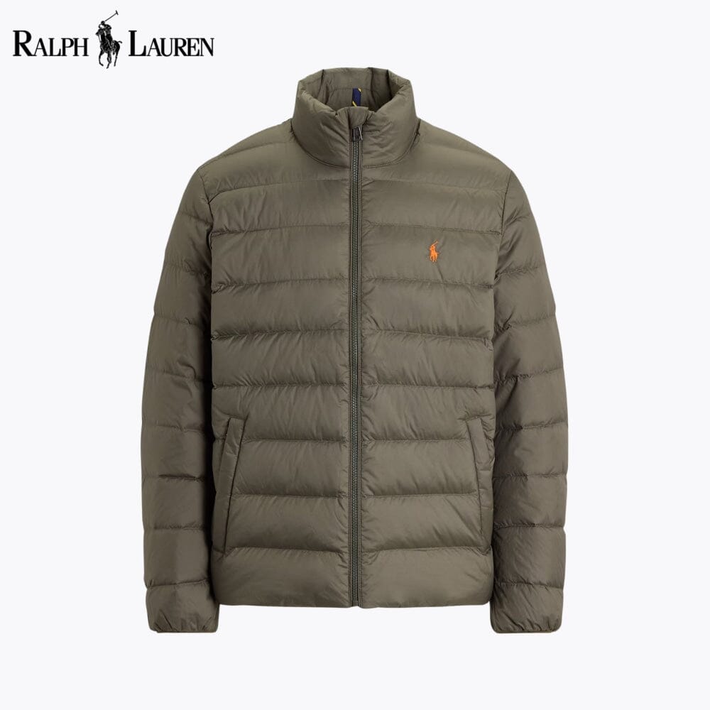 Packable Down Jacket — men's jackets in ranger green, front view