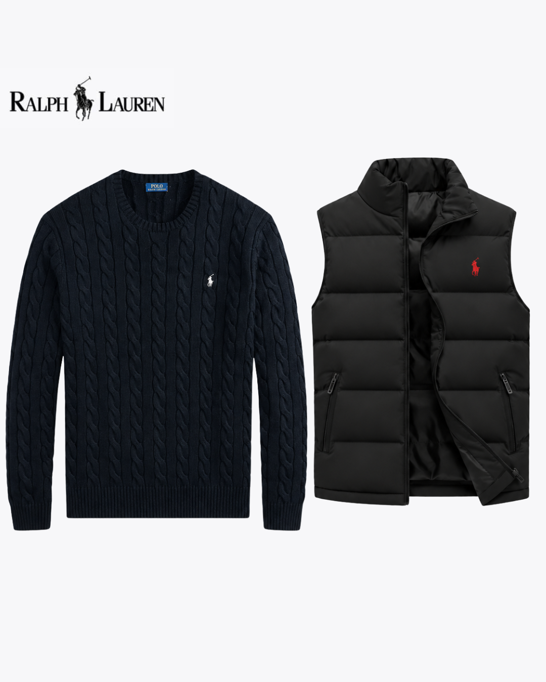 Cable-Knit Jumper & Quilted Gilet Set