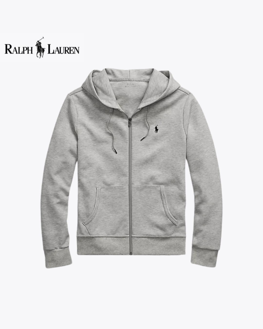Felpa double knit con cappuccio e zip integrale
