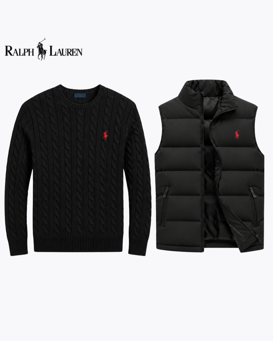 Cable-Knit Jumper & Quilted Gilet Set
