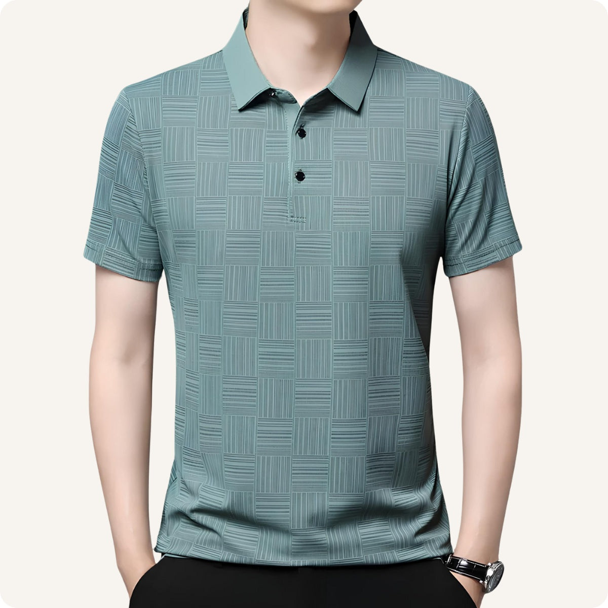 Minimal Polo Shirt Coastal Line