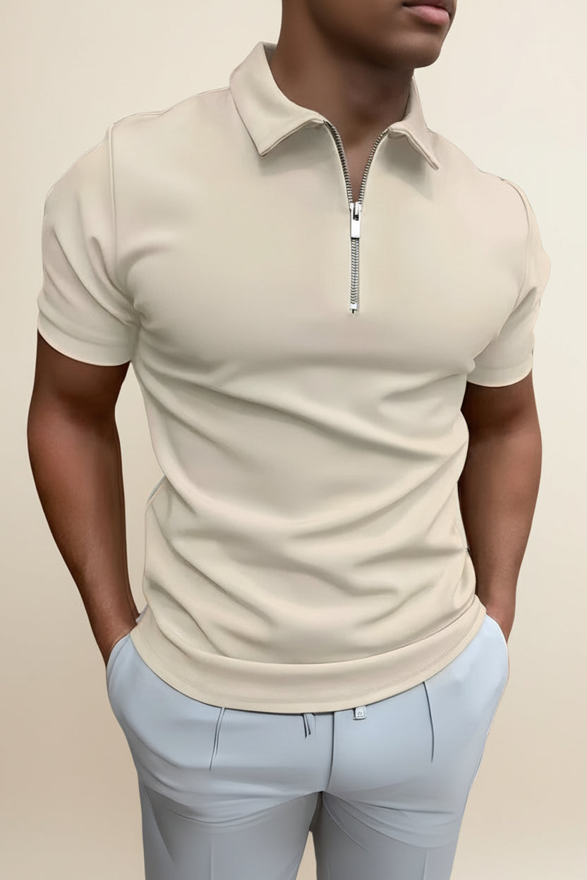 Men's Half-Zip Polo Shirt Old Money Perion