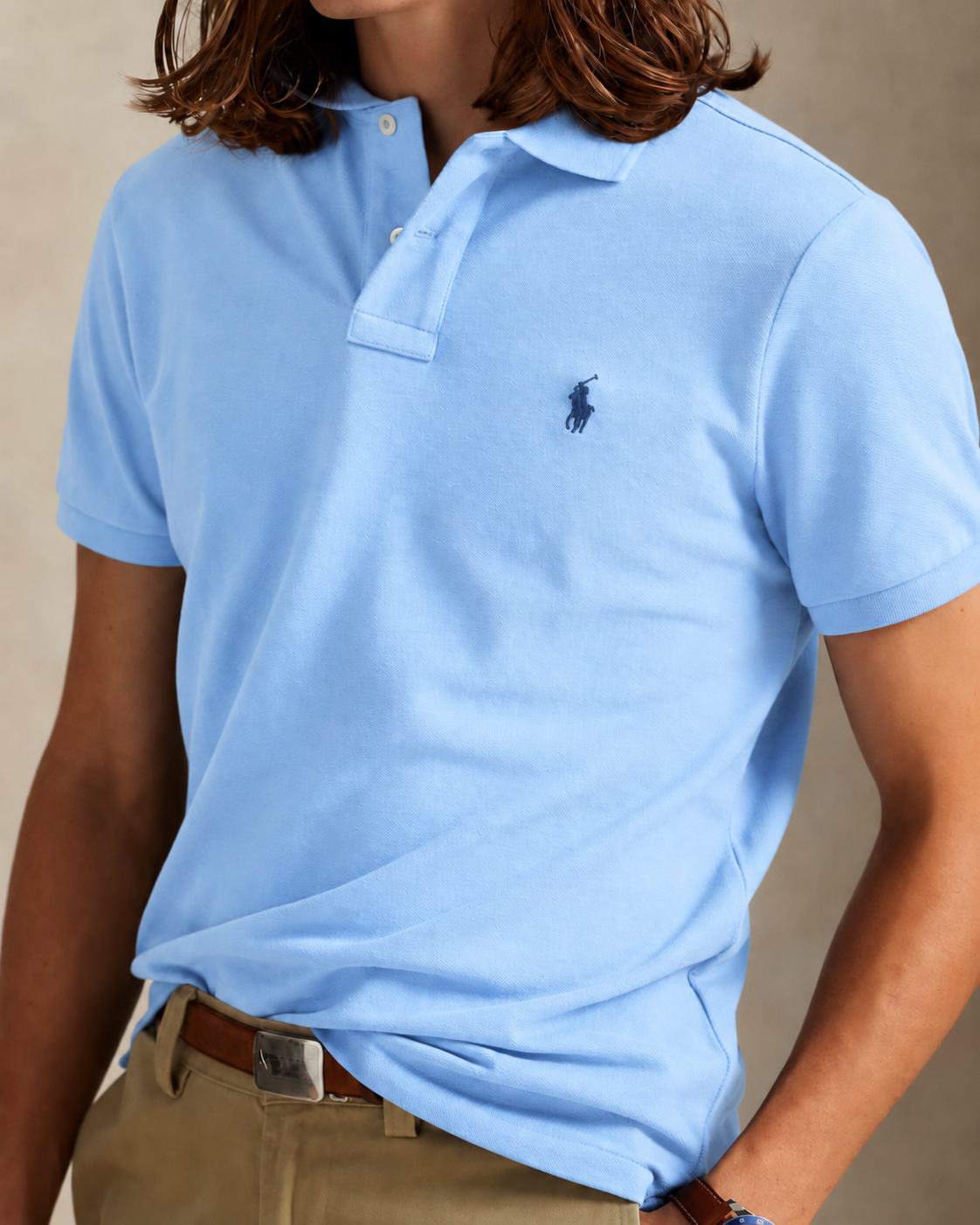 Slim Fit Cotton Mesh Polo