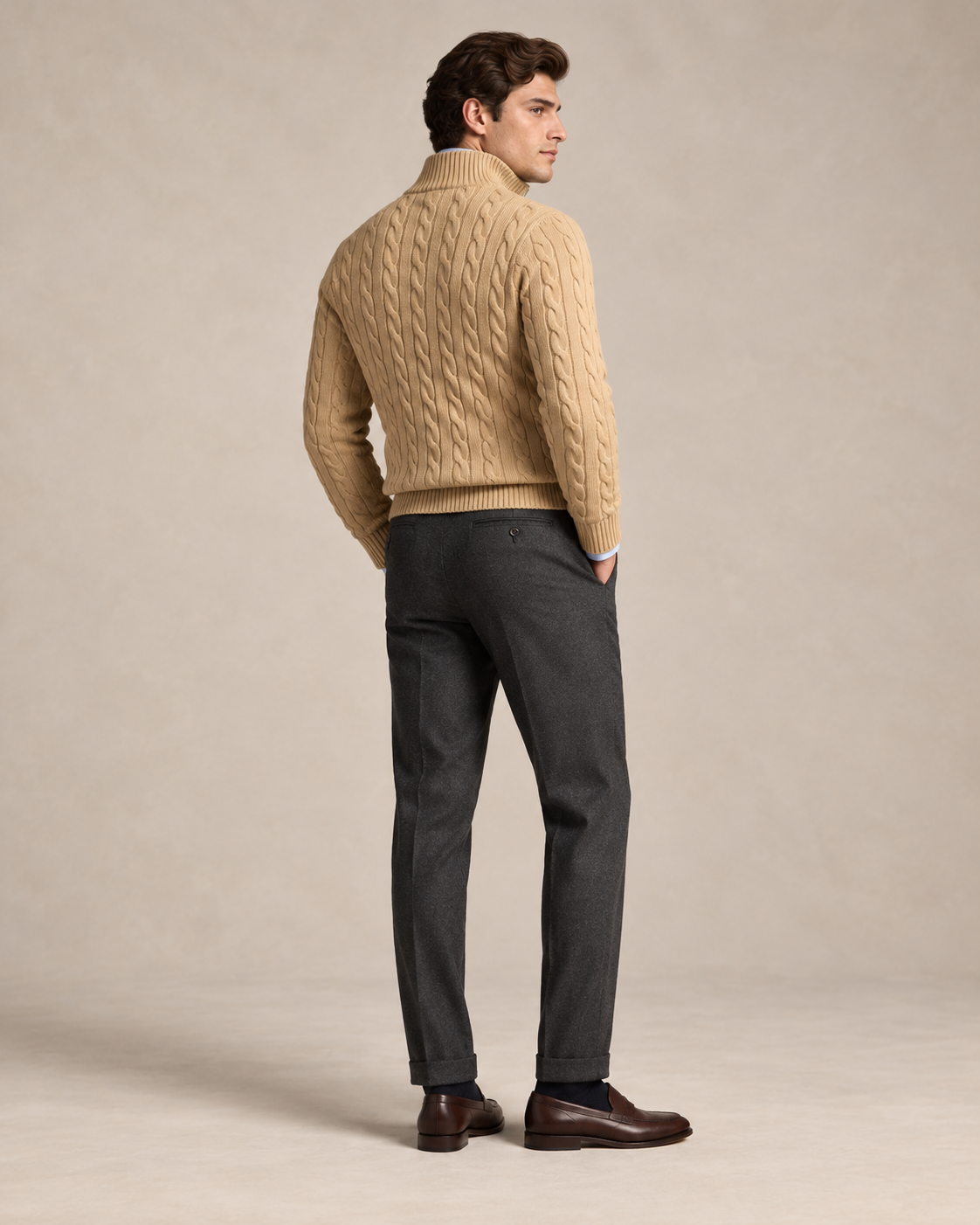 Cable-Knit Cotton Quarter-Zip Jumper