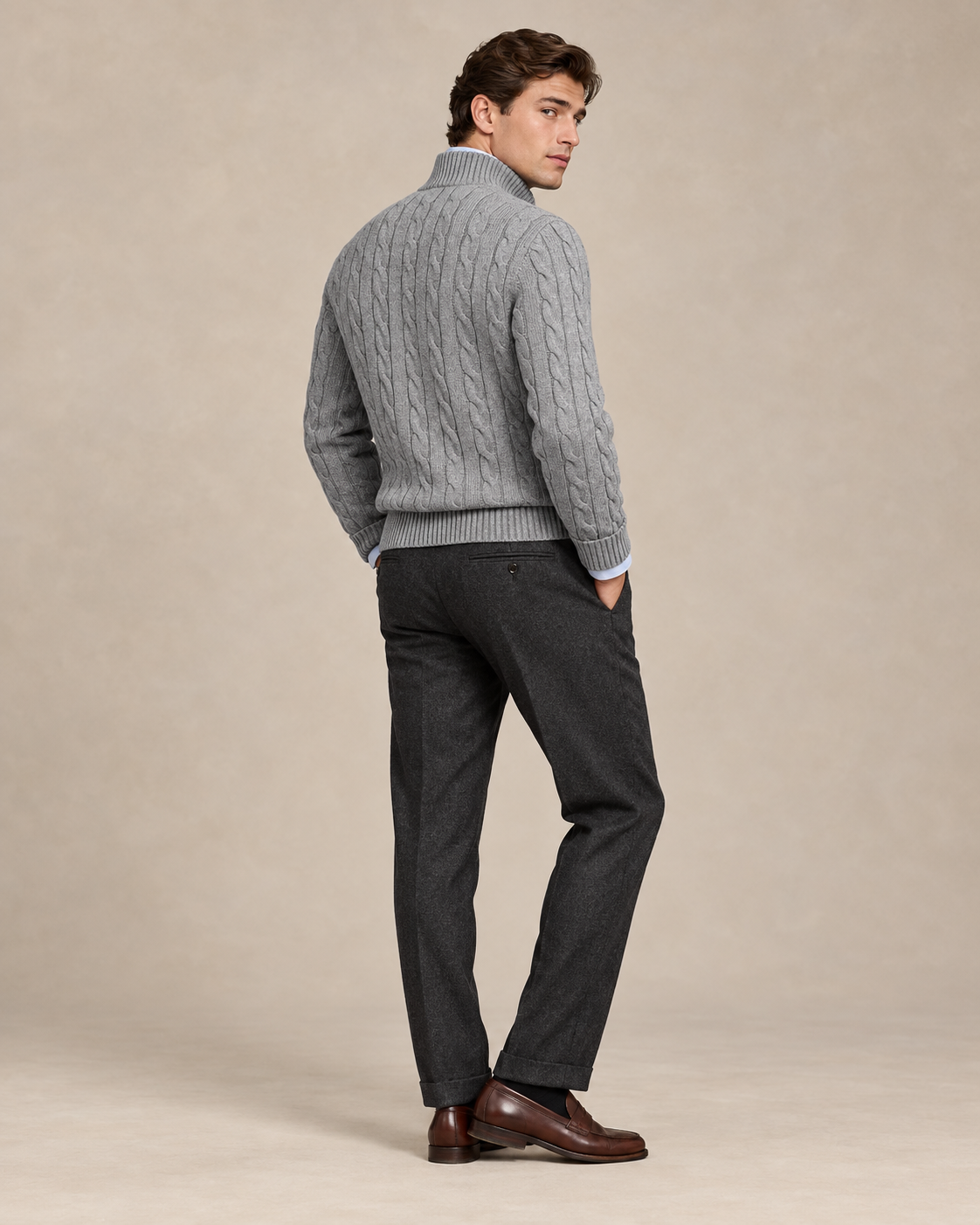 Cable-Knit Cotton Quarter-Zip Jumper