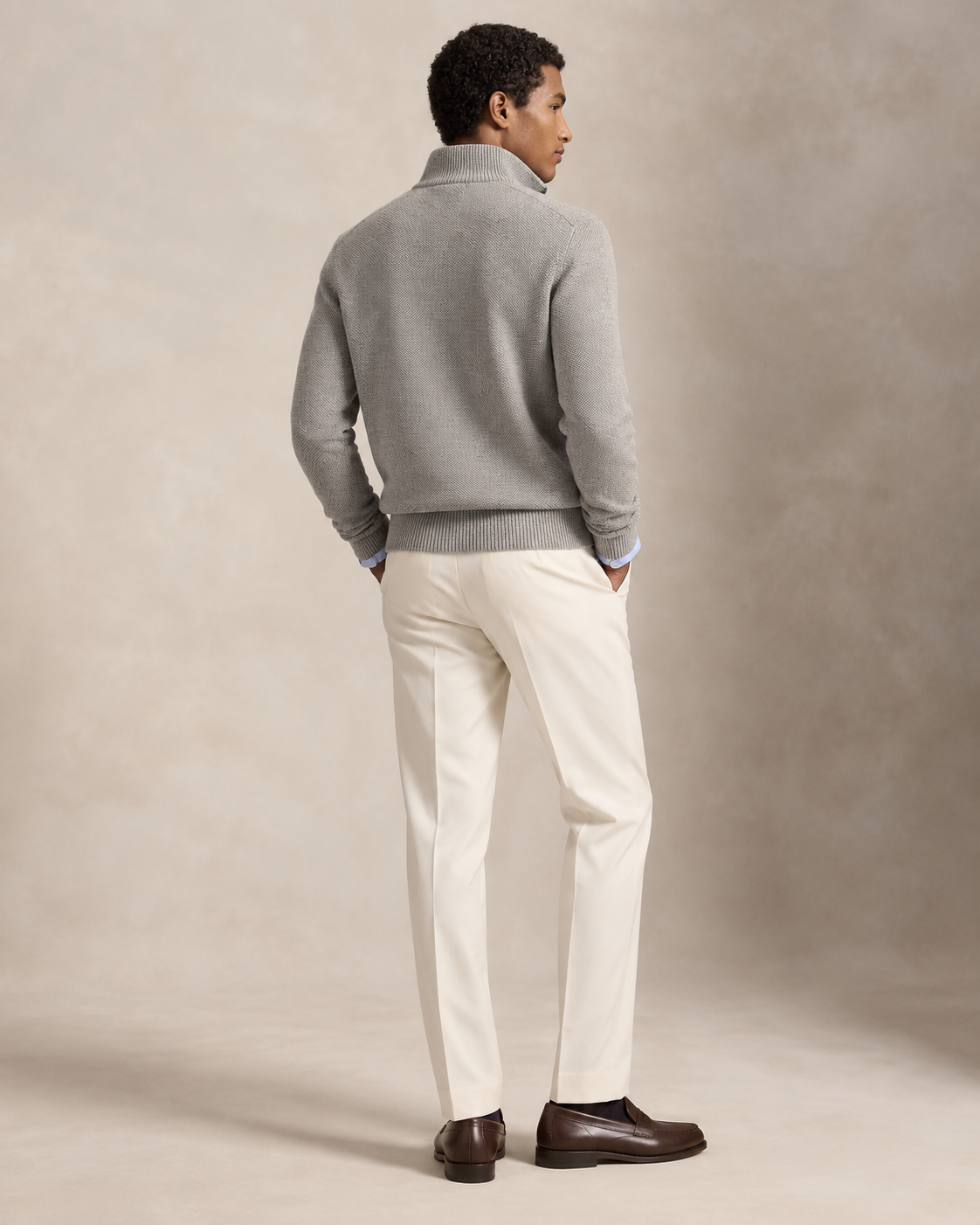 Mesh-Knit Cotton Quarter-Zip Jumper