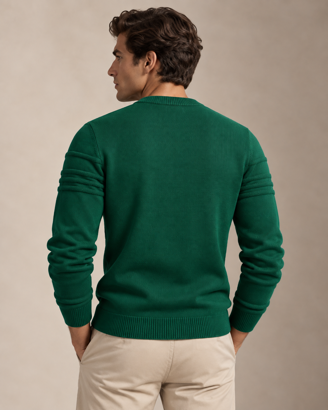 Textured Cotton Sweater & Vest Set