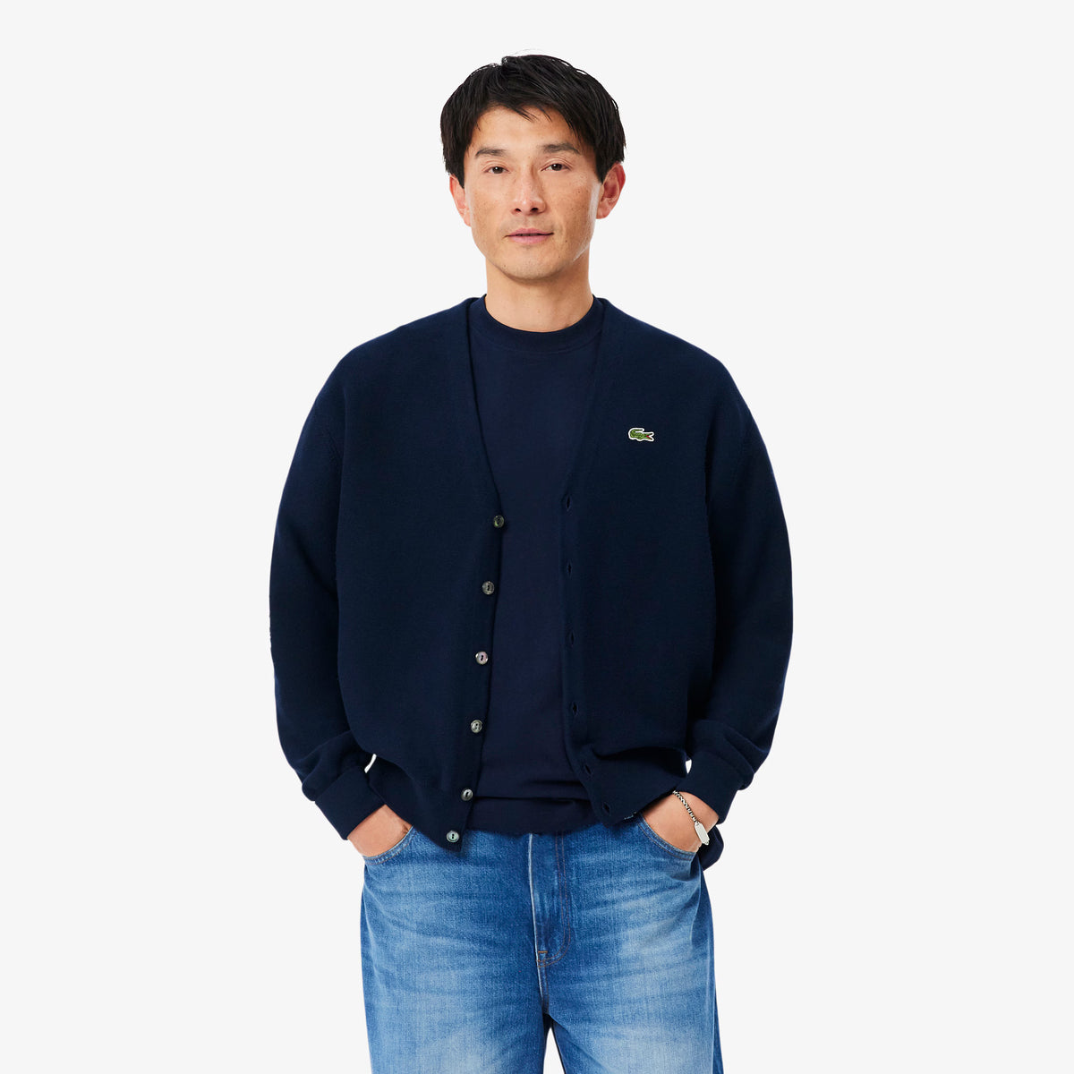 Cotton Moss-Stitch Cardigan