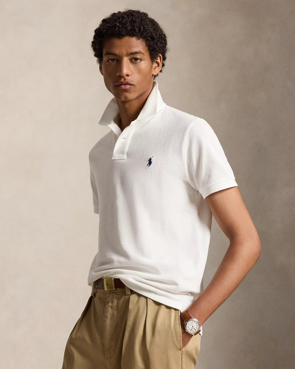 Slim Fit Cotton Mesh Polo