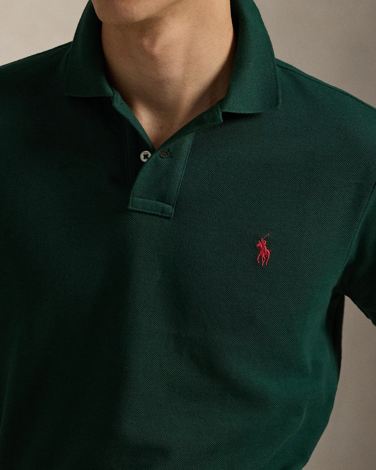 Slim Fit Cotton Mesh Polo