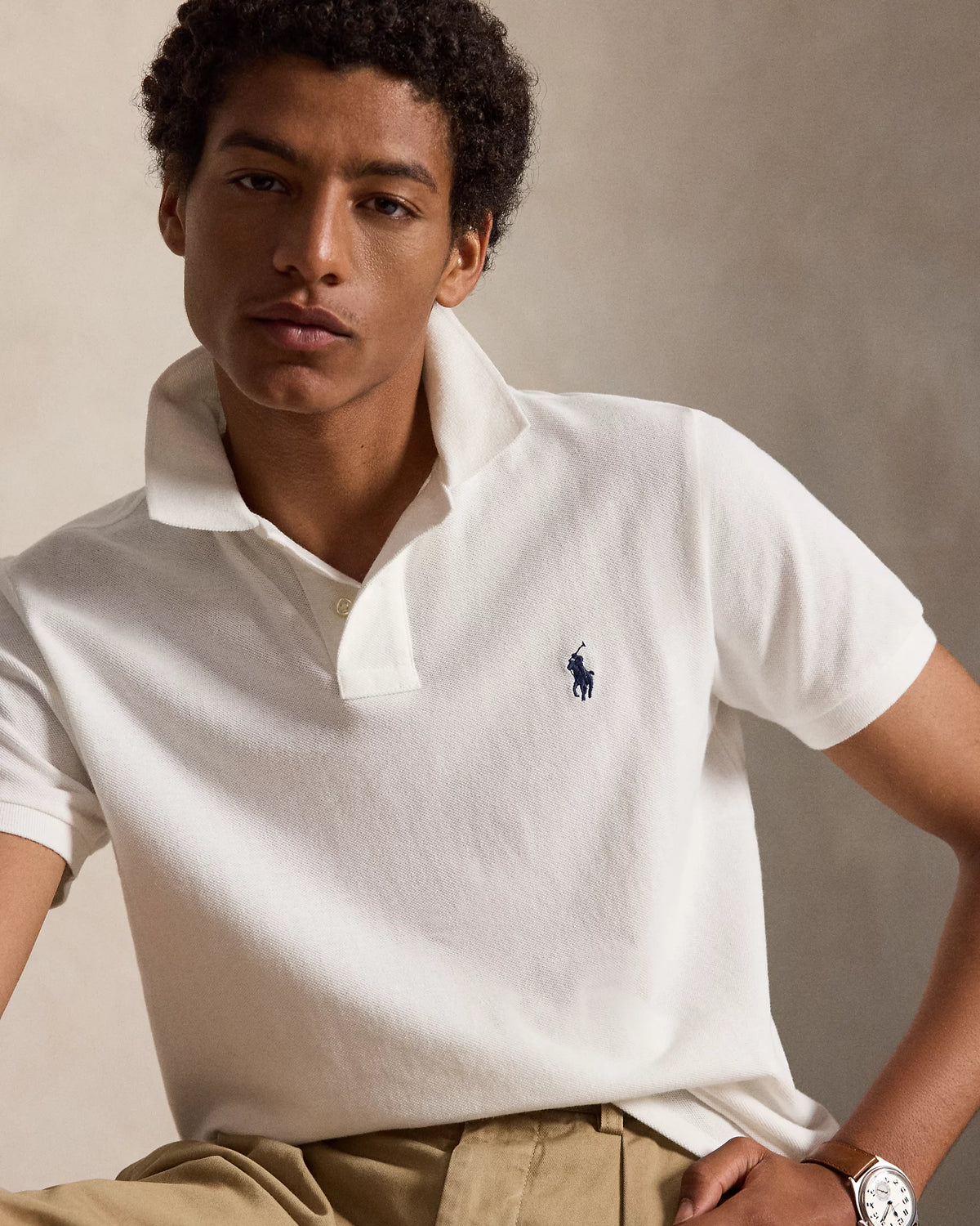 Slim Fit Cotton Mesh Polo