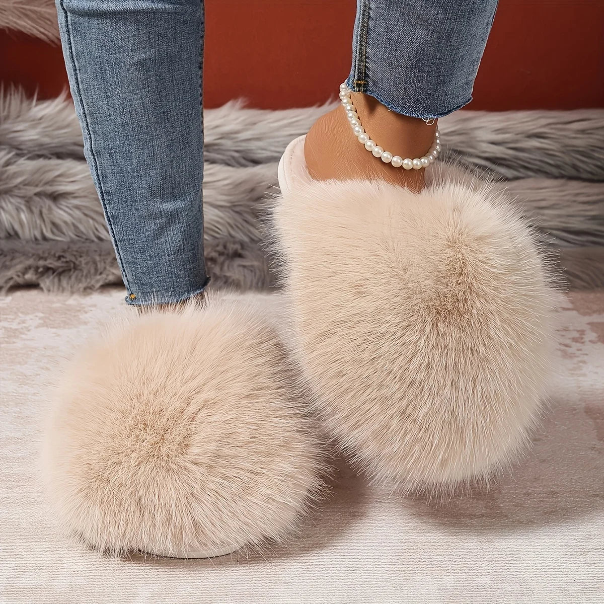 The Signature Teddy Faux Fur Slides