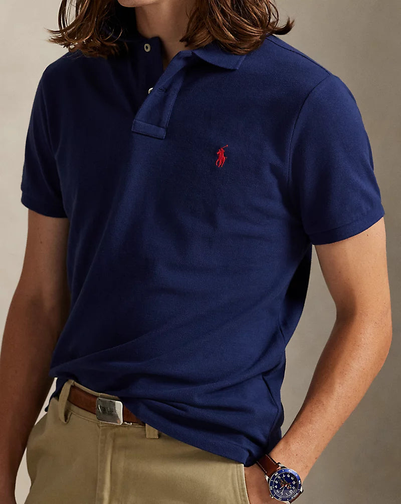 Slim Fit Cotton Mesh Polo