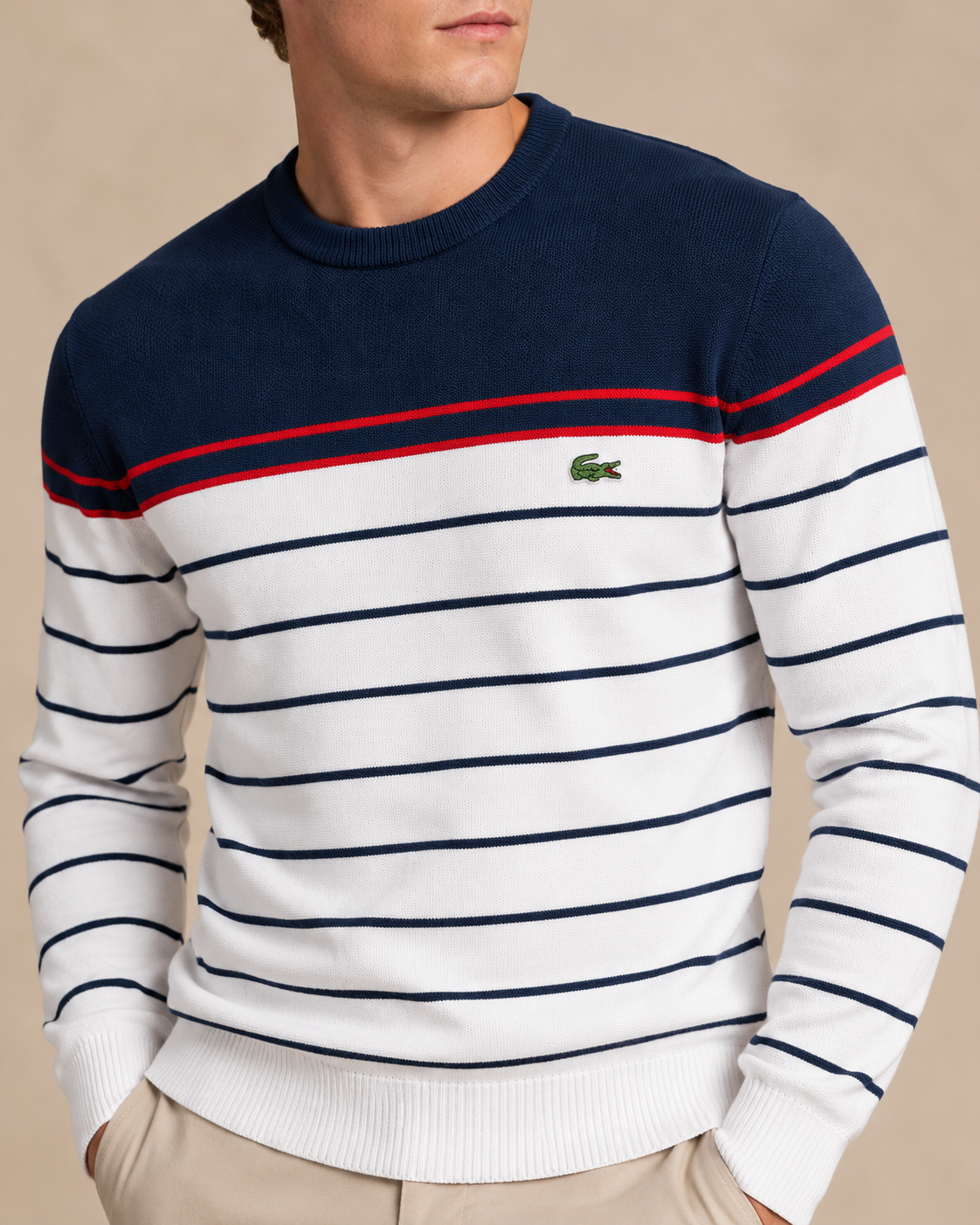 Breton Stripe Crew-Neck Jumper — men's jumpers, detail