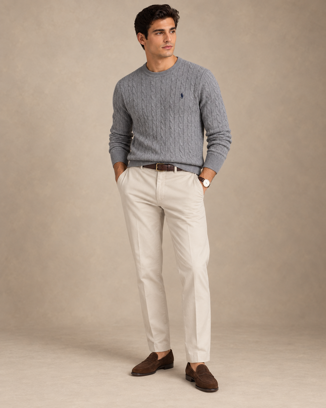 Cable-Knit Cotton Jumper — men's jumpers, styled