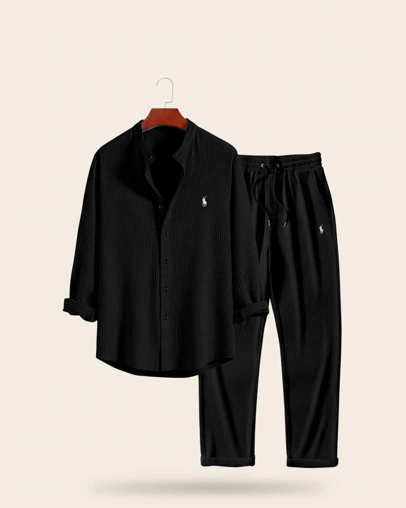 Linen-Blend Resort Set — men's sets, close-up